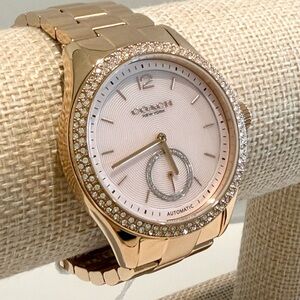 COACH Women's Brooks Automatic Rose Gold Tone Stainless Steel Bracelet Watch